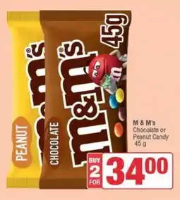 SuperSpar M & M's Chocolate or Peanut Candy offer