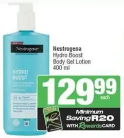 SuperSpar Neutrogena Hydro Boost Body Gel Lotion offer