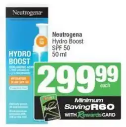 SuperSpar Neutrogena Hydro Boost SPF 50 offer