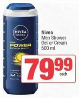 SuperSpar Nivea Men Shower Gel or Cream offer