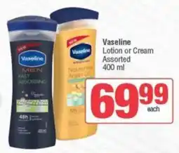SuperSpar Vaseline Lotion or Cream Assorted offer