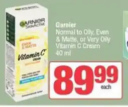 SuperSpar Garnier Normal to Oily, Even & Matte, or Very Oily Vitamin C Cream offer