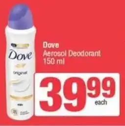 SuperSpar Dove Aerosol Deodorant offer