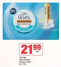 SuperSpar Lil-Lets Maxi Regular Sanitary Pads offer