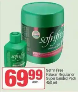SuperSpar Sof 'n Free Relaxer Regular or Super Banded Pack offer