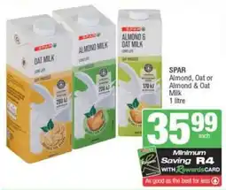 SuperSpar SPAR Almond, Oat or Almond & Oat Milk offer