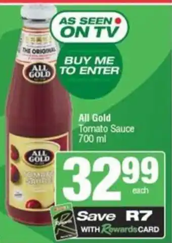 SuperSpar All Gold Tomato Sauce offer