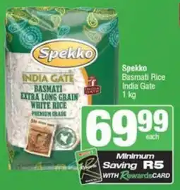 SuperSpar Spekko Basmati Rice India Gate offer