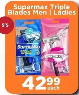 Check Star Supermax Triple Blades Men/ Ladies offer