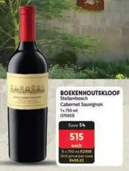 Makro BOEKENHOUTSKLOOF Stellenbosch Cabernet Sauvignon offer
