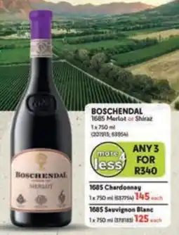 Makro BOSCHENDAL 1685 Merlot or Shiraz offer