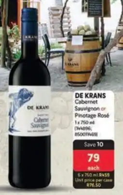 Makro DE KRANS Cabernet Sauvignon or Pinotage Rosé offer