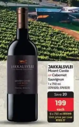 Makro JAKKALSVLEI Mount Cuvée or Cabernet Sauvignon offer