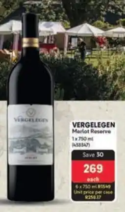 Makro VERGELEGEN Merlot Reserve offer