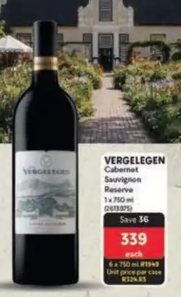 Makro VERGELEGEN Cabernet Sauvignon Reserve offer