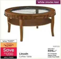 Bradlows Lincoln Coffee Table offer