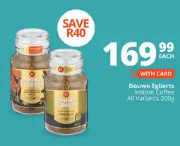 Checkers Douwe Egberts Instant Coffee All Variants offer