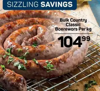Pick n Pay Bulk Country Classic Boerewors Per kg offer