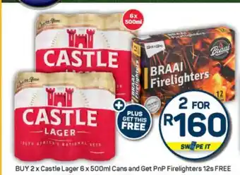 Pick n Pay Castle Lager 6 x 500ml Cans offer