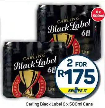 Pick n Pay Carling Black Label 6 x 500ml Cans offer
