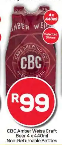 Pick n Pay CBC Amber Weiss Craft Beer 4 x 440ml offer