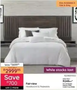 Bradlows Fairview Headboard & Pedestals offer