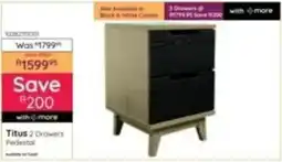 Bradlows Titus 2 Drawers Pedestal offer