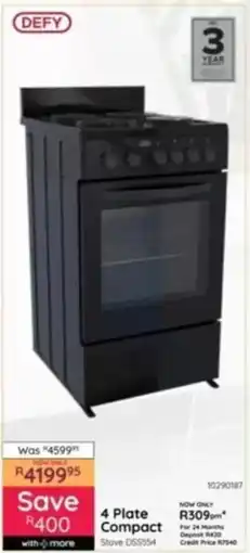 Bradlows Defy 4 Plate Compact Stove offer