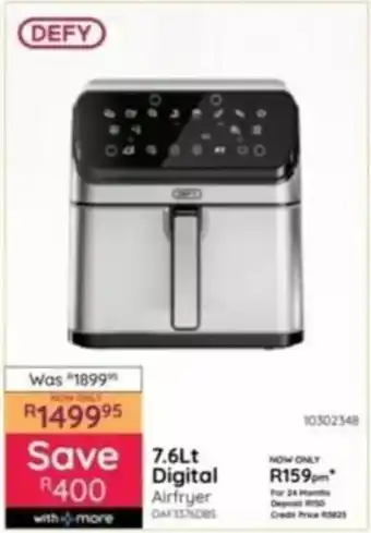 Bradlows DEFY Digital Airfryer offer