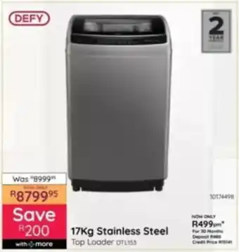 Bradlows DEFY Stainless Steel Top Loader offer