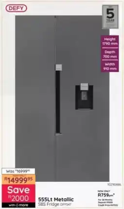 Bradlows Defy Metallic SBS Fridge offer