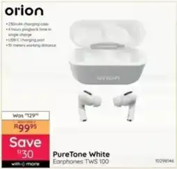 Bradlows Orion PureTone White Earphones TWS 100 offer