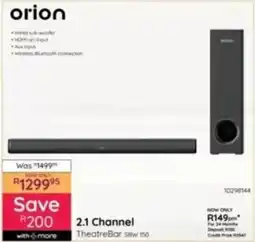 Bradlows Orion 2.1 Channel TheatreBar SBW 150 offer