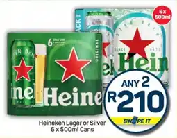 Pick n Pay Liquor Heineken Lager or Silver Cans offer