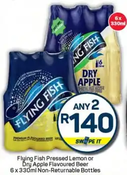 Pick n Pay Liquor Flying Fish Pressed Lemon or Dry Apple Flavoured Beer Non-Returnable Bottles offer