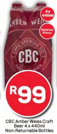 Pick n Pay Liquor CBC Amber Weiss Craft Beer Non-Returnable Bottles offer