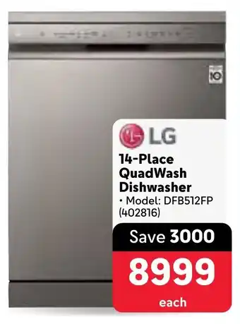 Makro LG 14-Place QuadWash Dishwasher offer