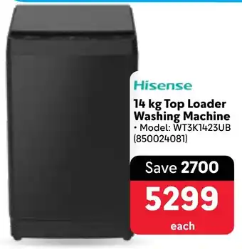 Makro Hisense Top Loader Washing Machine offer
