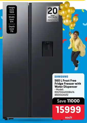 Makro SAMSUNG Frost Free Fridge Freezer with Water Dispenser offer