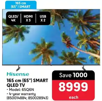 Makro Hisense 165 cm 65" Smart QLED TV offer