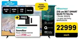 Makro Hisense 216 cm 85" Smart QLED TV 144 Hz offer