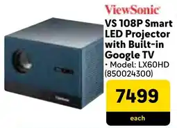 Makro ViewSonic VS 108P Smart LED Projector with Built-in Google TV offer