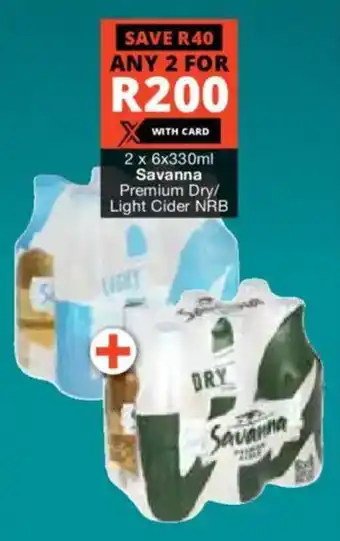 Checkers Liquor Shop Savanna Premium Dry/ Light Cider NRB offer