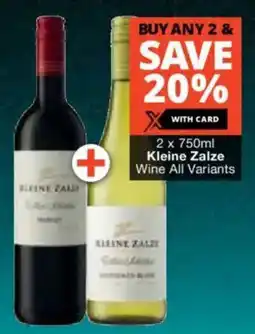 Checkers Liquor Shop Kleine Zalze Wine All Variants offer
