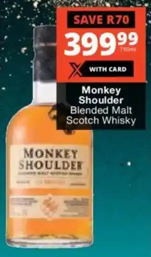 Checkers Liquor Shop Monkey Shoulder Blended Malt Scotch Whisky offer