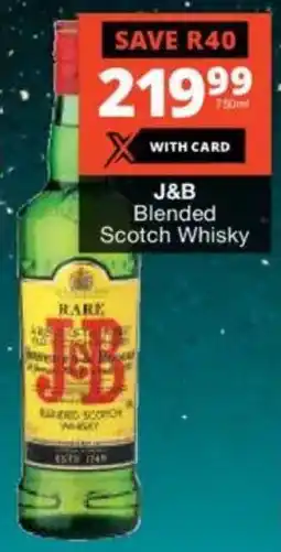 Checkers Liquor Shop J&B Blended Scotch Whisky offer