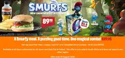 Spur Spur Kids' Meal, a Cappy Juice & 1 of 6 collectible Smurf puzzles offer