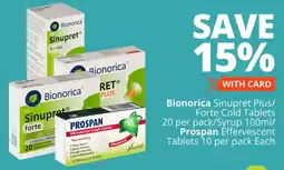 Checkers Bionorica Sinupret Plus/ Forte Cold Tablets/ Syrup/ Prospan Effervescent Tablets offer