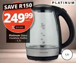 Checkers Hyper Platinum Glass Cordless Kettle offer