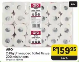 Makro ARO 2-Ply Unwrapped Toilet Tissue 200 mini sheets offer